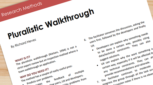 Research Methods - Pluralistic Walkthrough